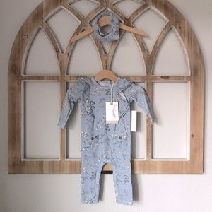 Jessica Simpson Dusty Blue Coverall/Headband Set